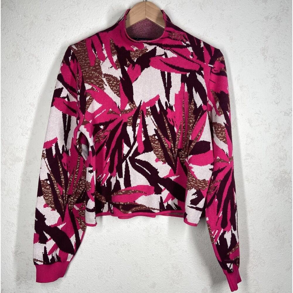 A Love Story Sweater Women's Large Pink Metallic